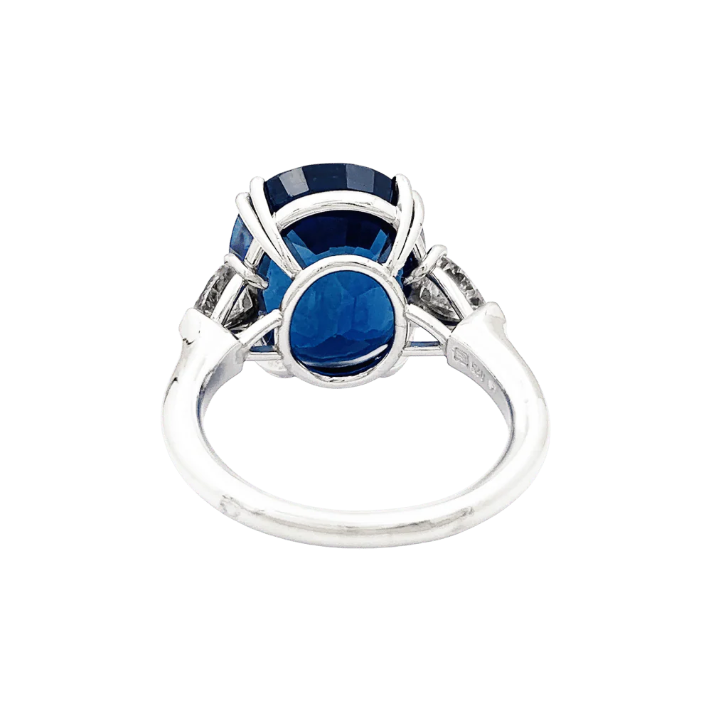 Bague Harry Winston, en platine sertie d'un saphir et diamants. - Image 4