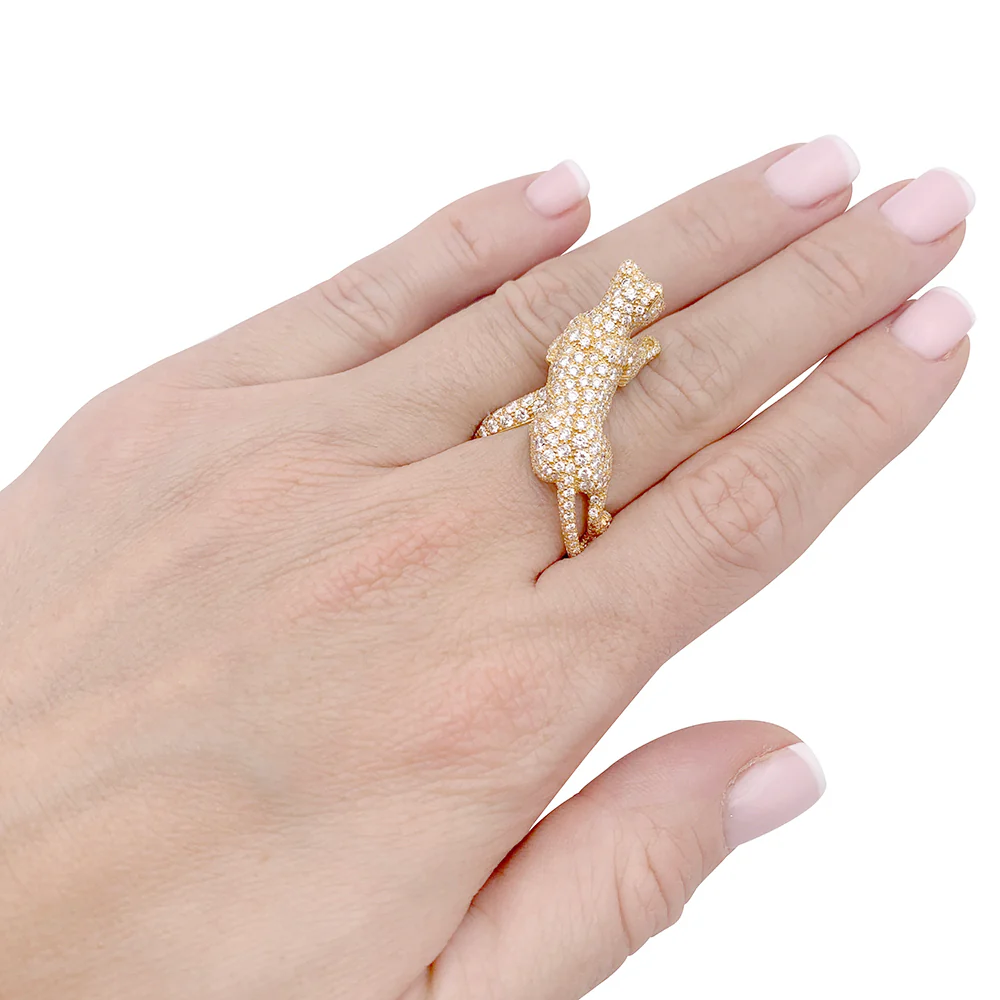 Bague Haute Joaillerie Cartier, "Panthère de Cartier", or jaune, diamants. - Image 13