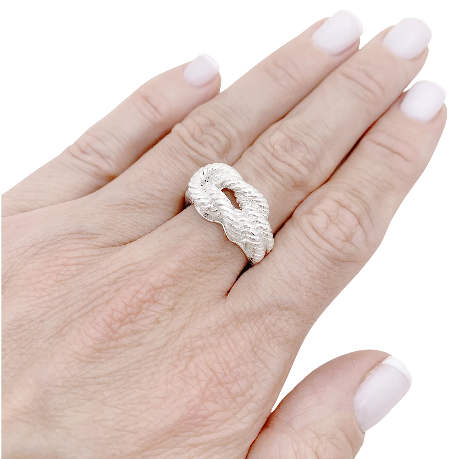 Bague HERMÈS, "Audierne" en argent. - Image 6