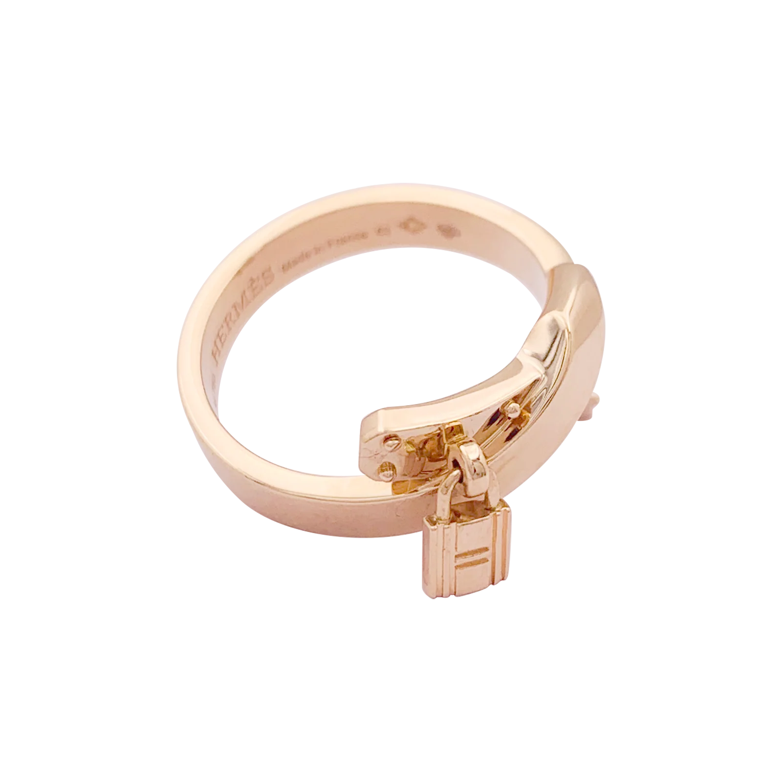 Bague Hermès "Kelly Gavroche" or rose. - Image 3
