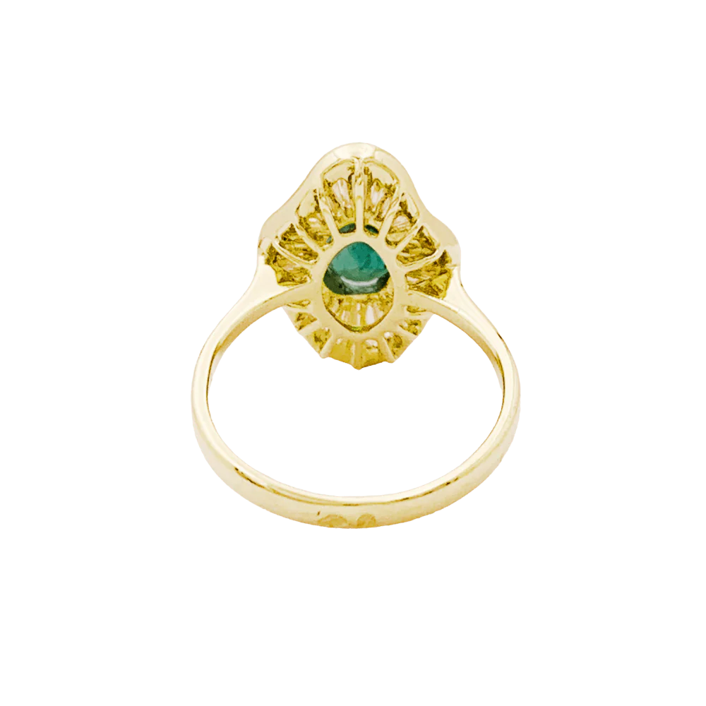 Bague "Jupe", or jaune, diamants, émeraude. - Image 4