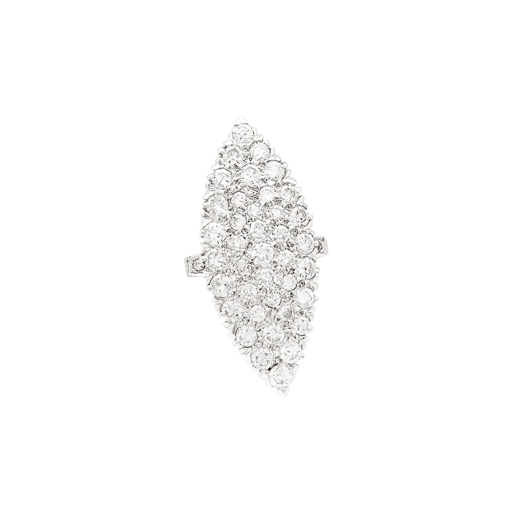 Bague marquise, deux ors, diamants. - Image 3