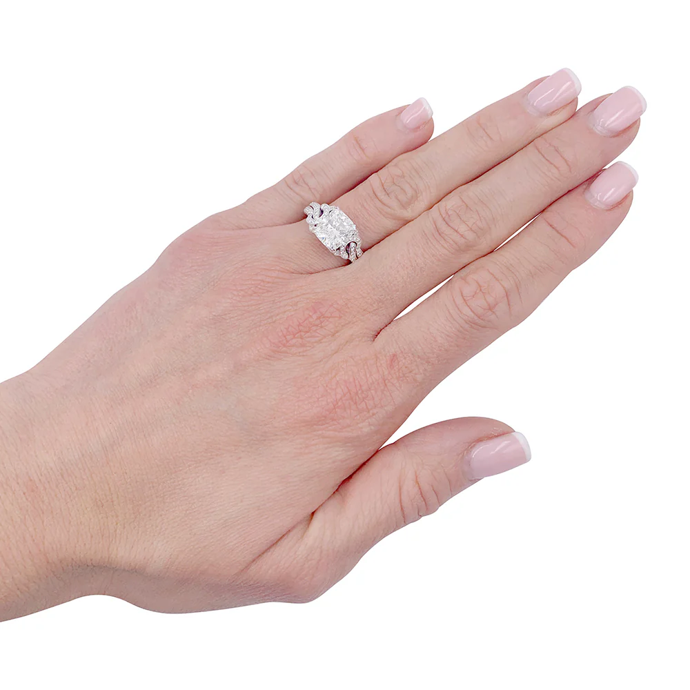 Bague Mauboussin, "Subtil Message", or blanc, diamant coussin. - Image 10