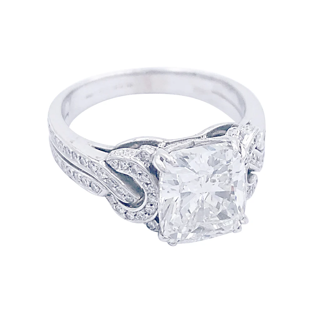 Bague Mauboussin, "Subtil Message", or blanc, diamant coussin. - Image 4