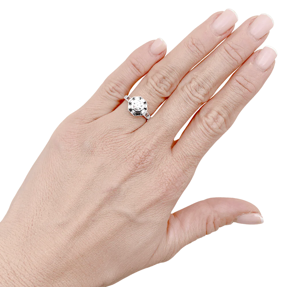 Bague Mellerio en platine et diamants. - Image 6