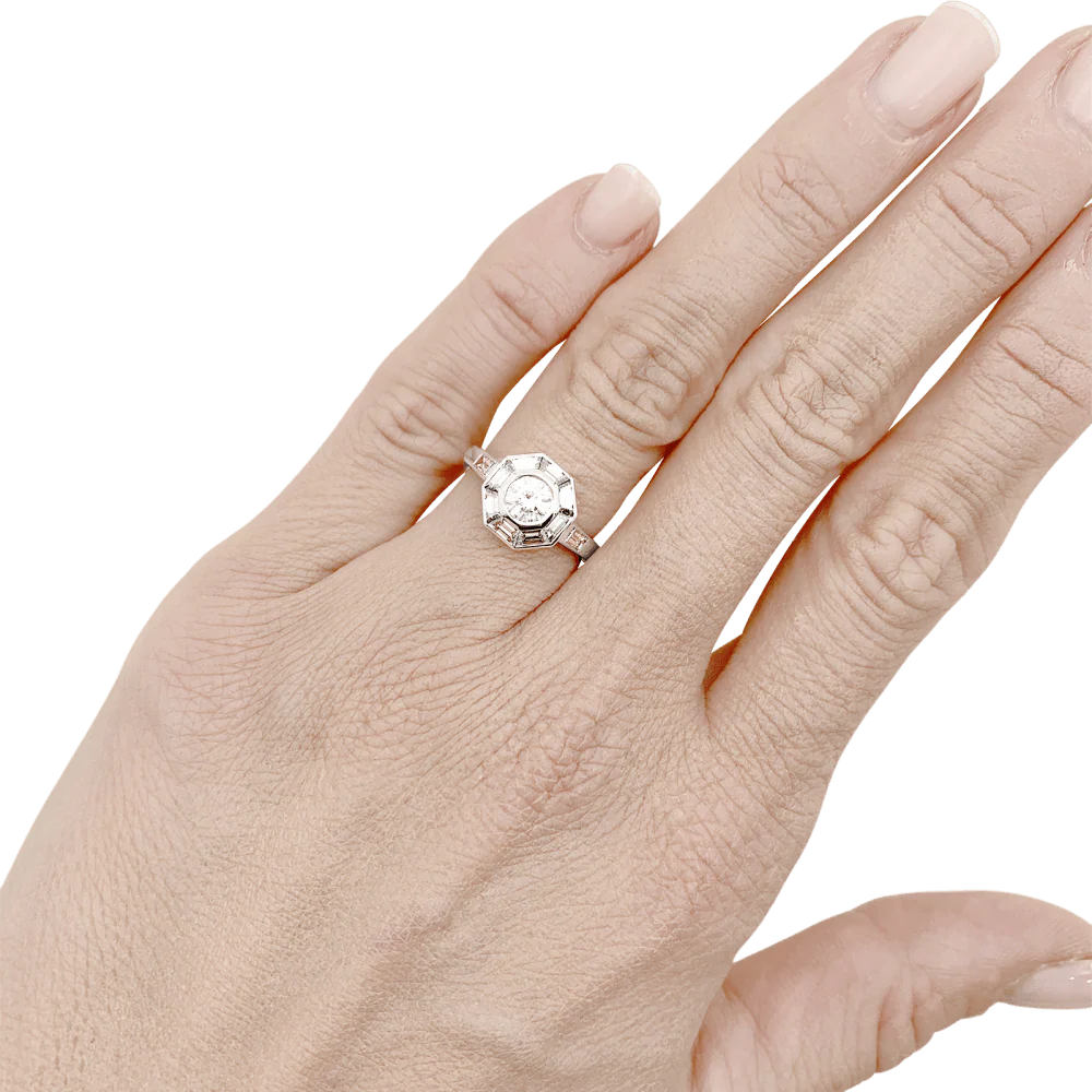 Bague Mellerio en platine et diamants. - Image 7