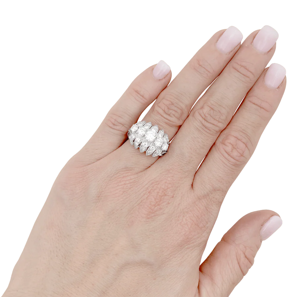 Bague Mellerio, platine et diamants. - Image 5