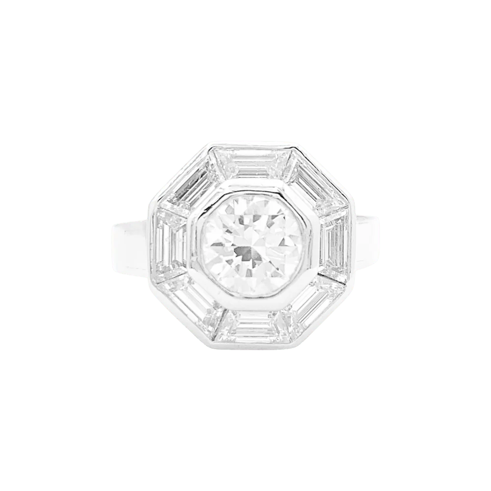 Bague MELLERIO, platine et diamants.