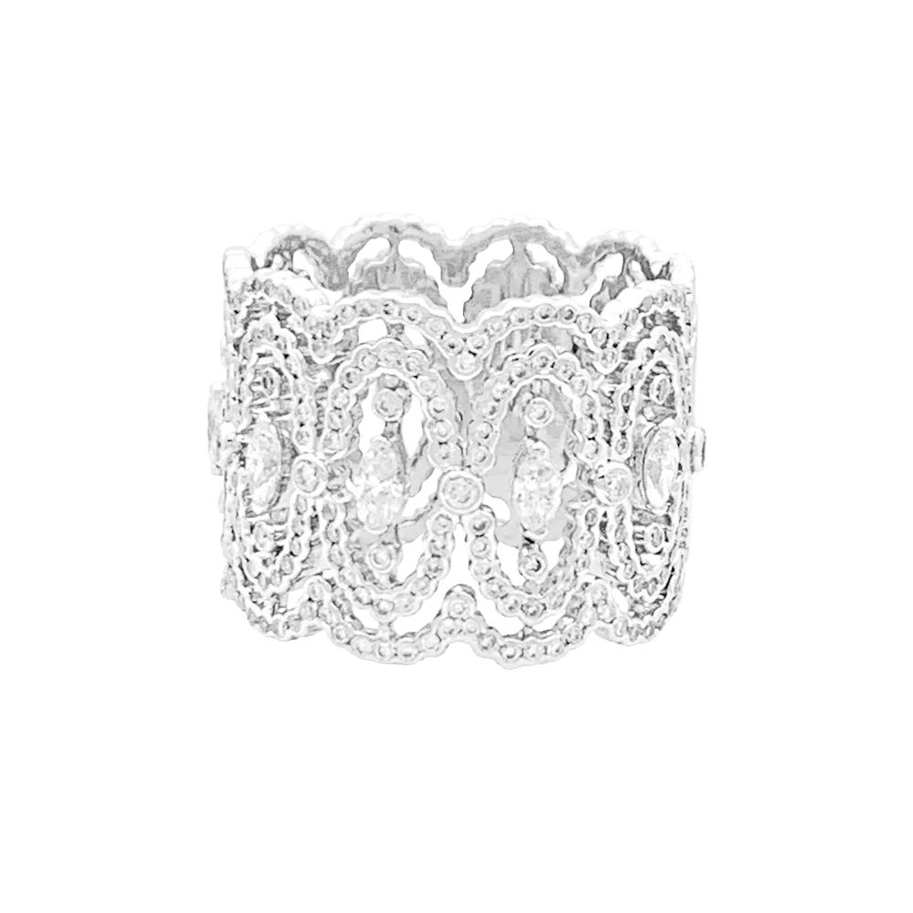 Bague Messika, "Arabesque", or blanc, diamants.