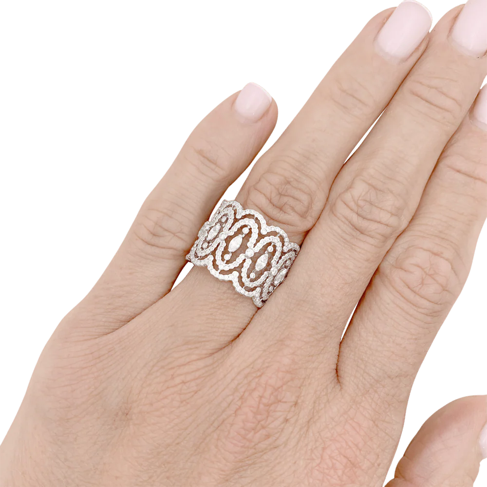 Bague Messika, "Arabesque", or blanc, diamants. - Image 6
