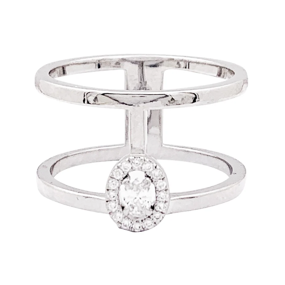 Bague Messika, "Glam'Azone", or blanc, diamants. - Image 2