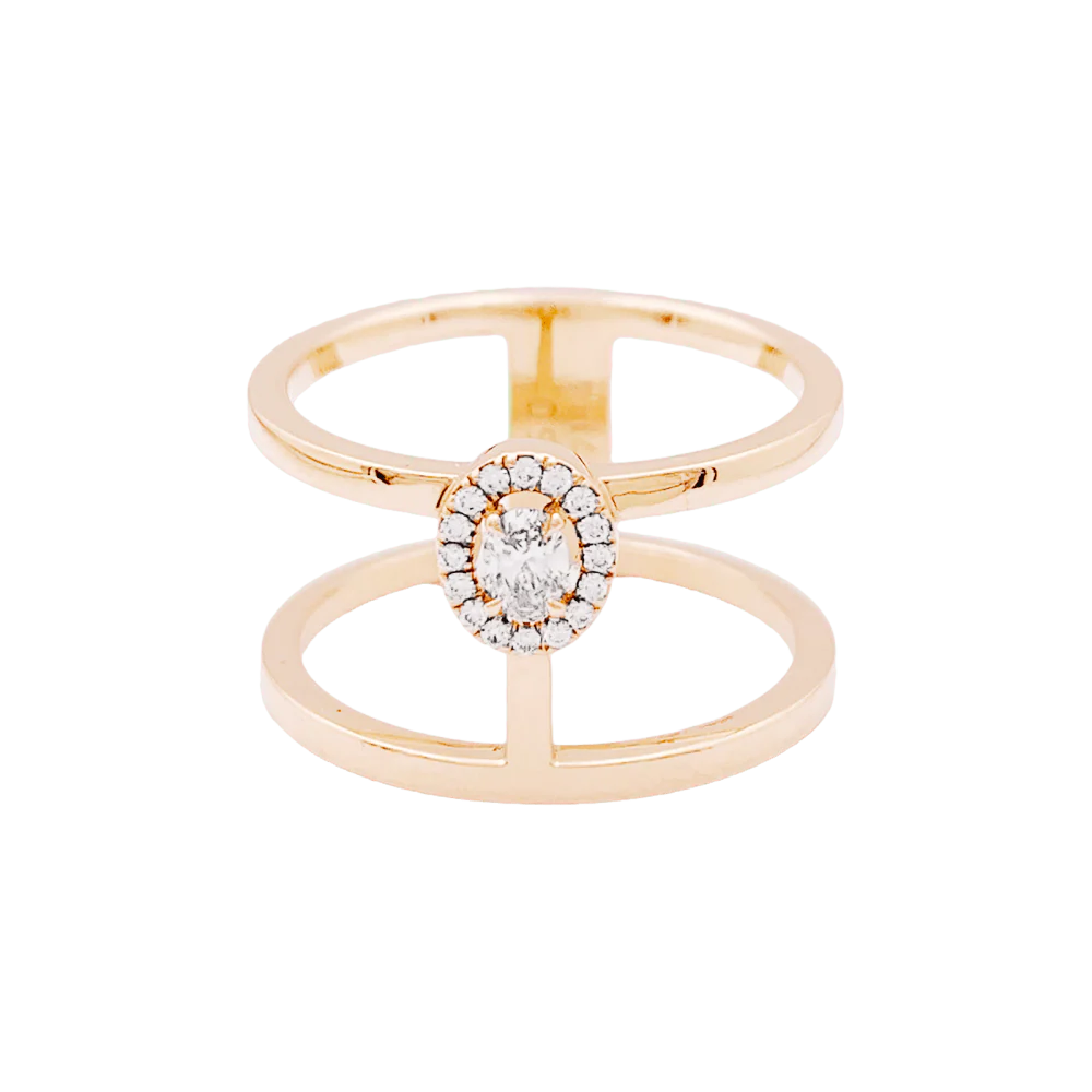 Bague Messika, "Glam'Azone", or rose et diamants.