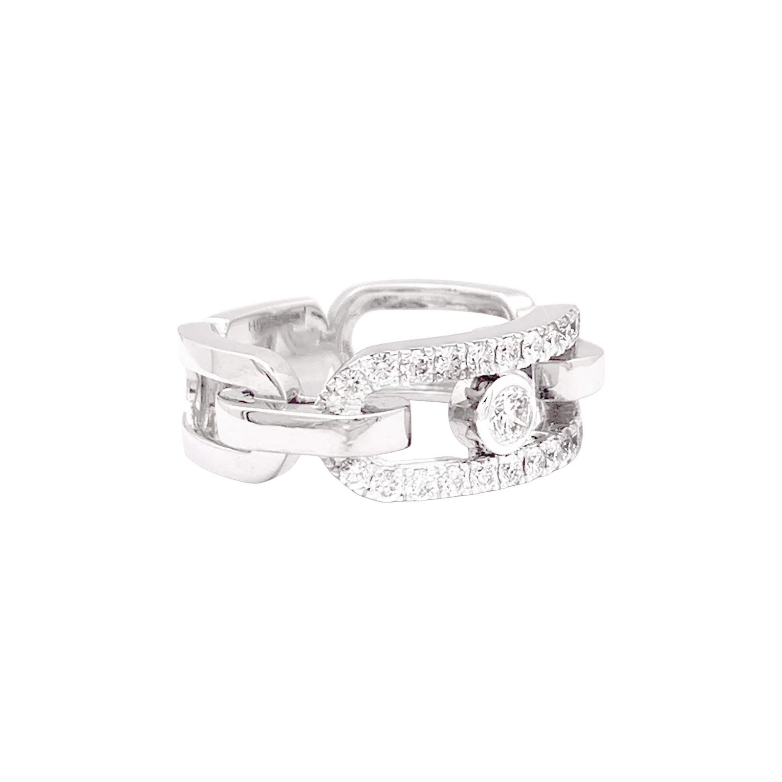 Bague Messika, "Move Link", or blanc, diamants. - Image 2