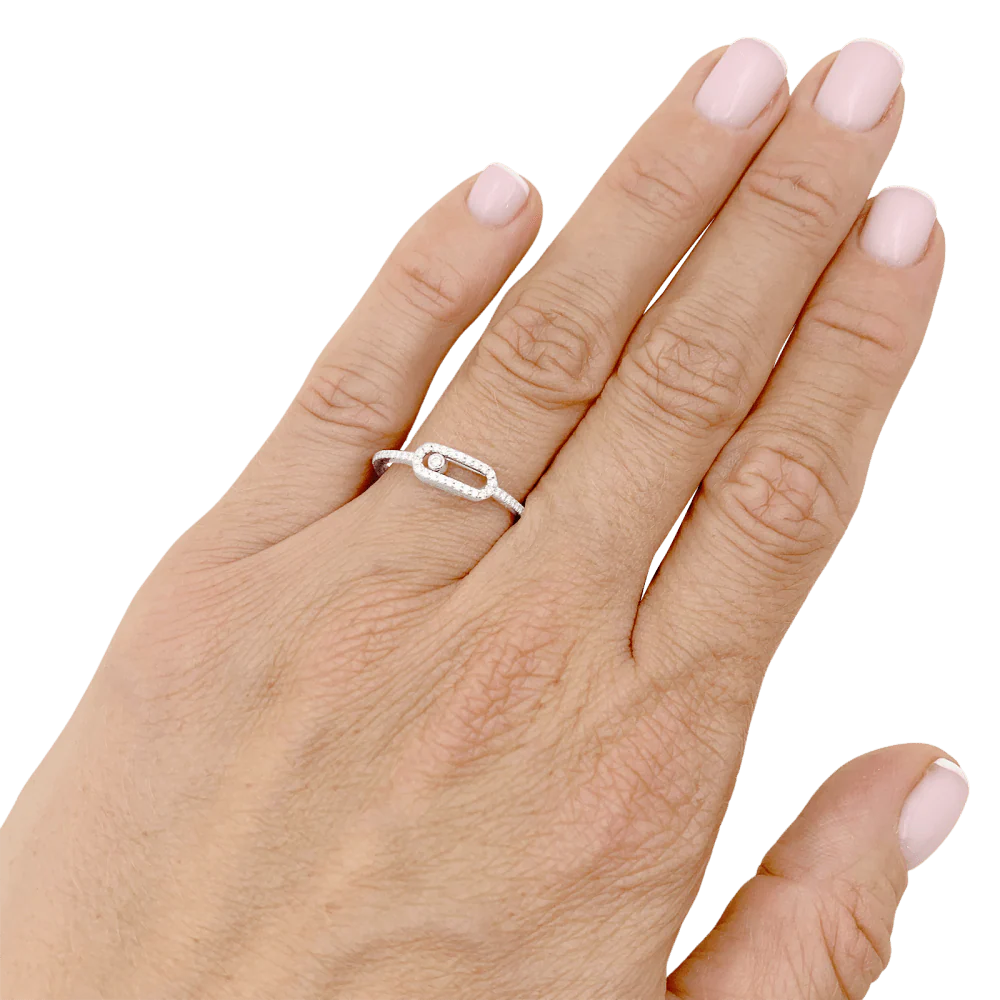 Bague Messika, "Move Uno Pavé", or blanc et diamants. - Image 6