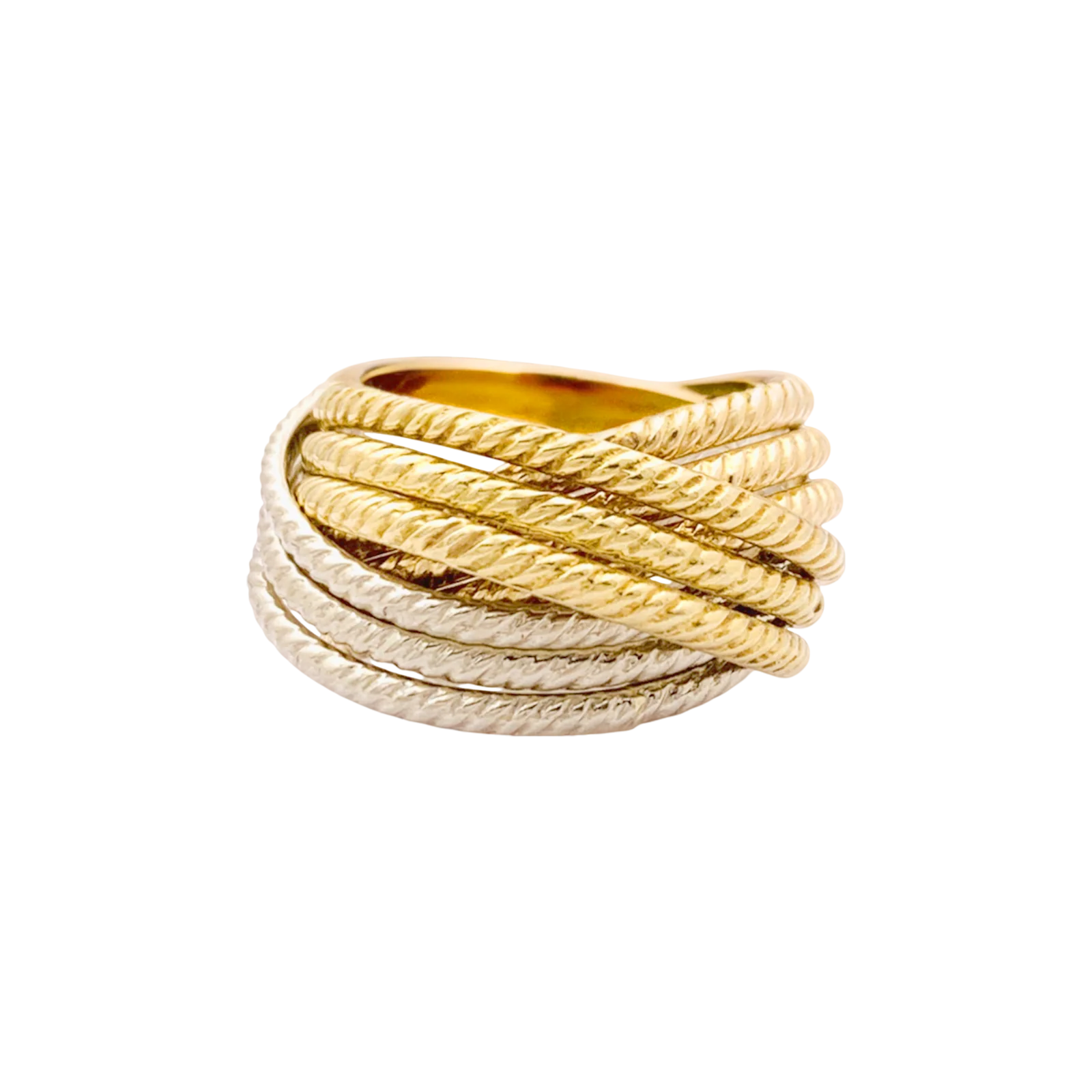 Bague multi-jonc trois ors.
