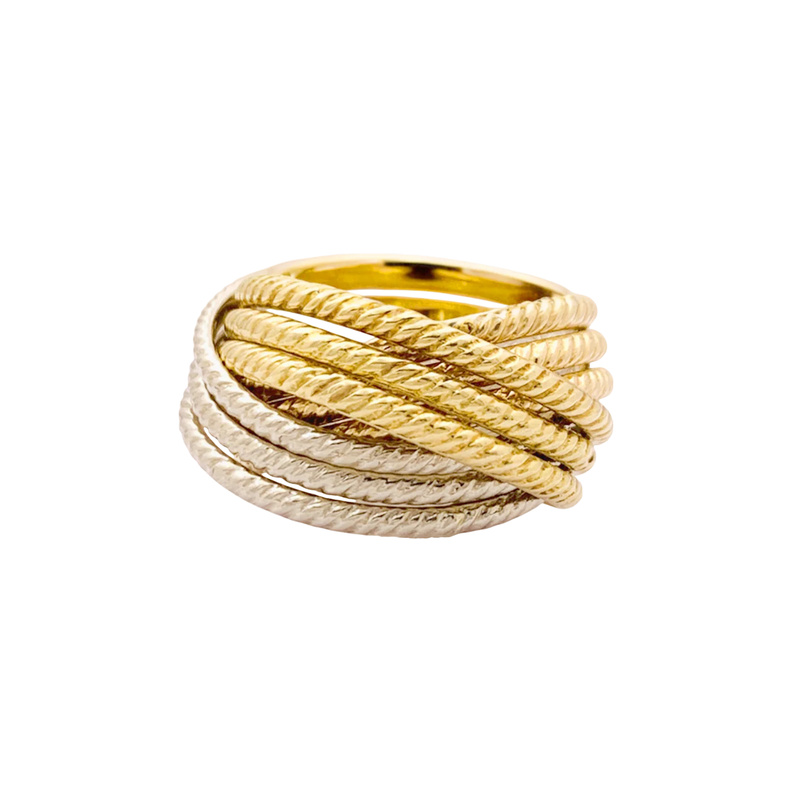 Bague multi-jonc trois ors. - Image 4