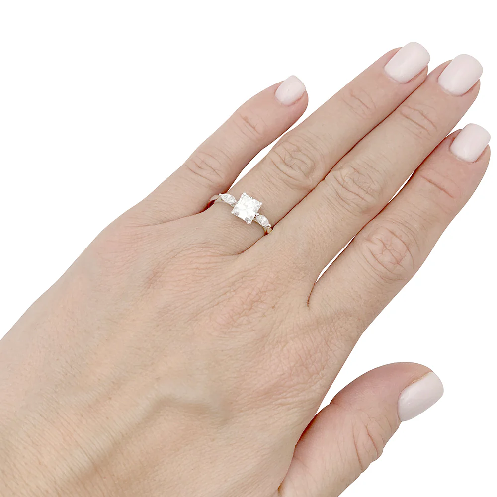 Bague or blanc, diamant 1,08 carat. - Image 6