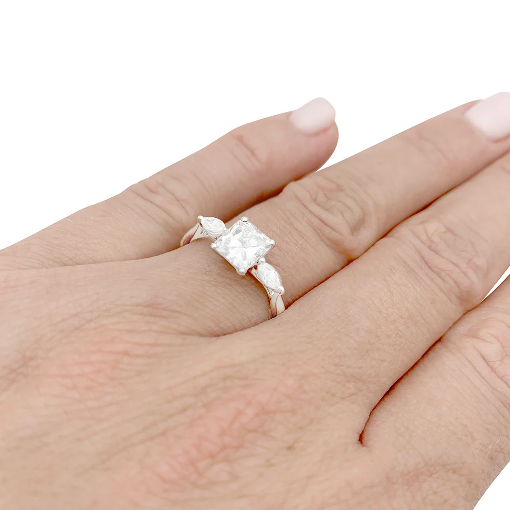 Bague or blanc, diamant 1,08 carat. - Image 7
