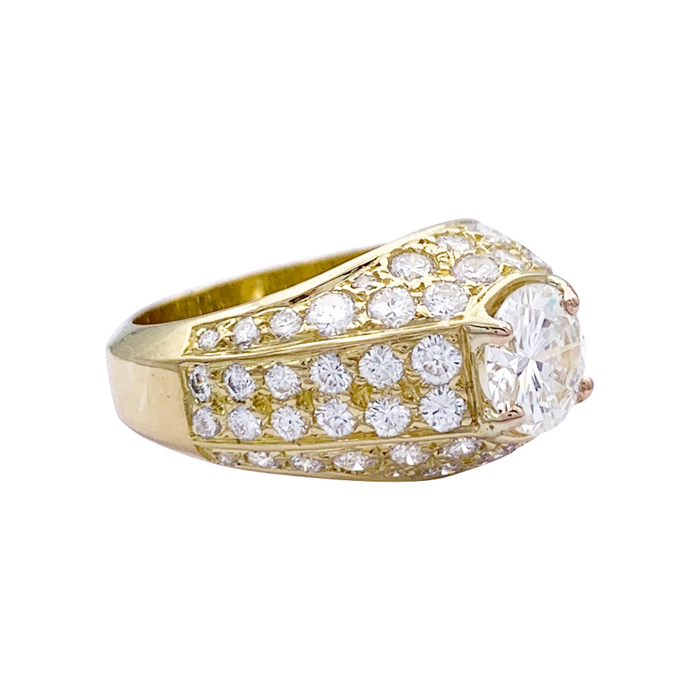 Bague or jaune, diamants. - Image 4