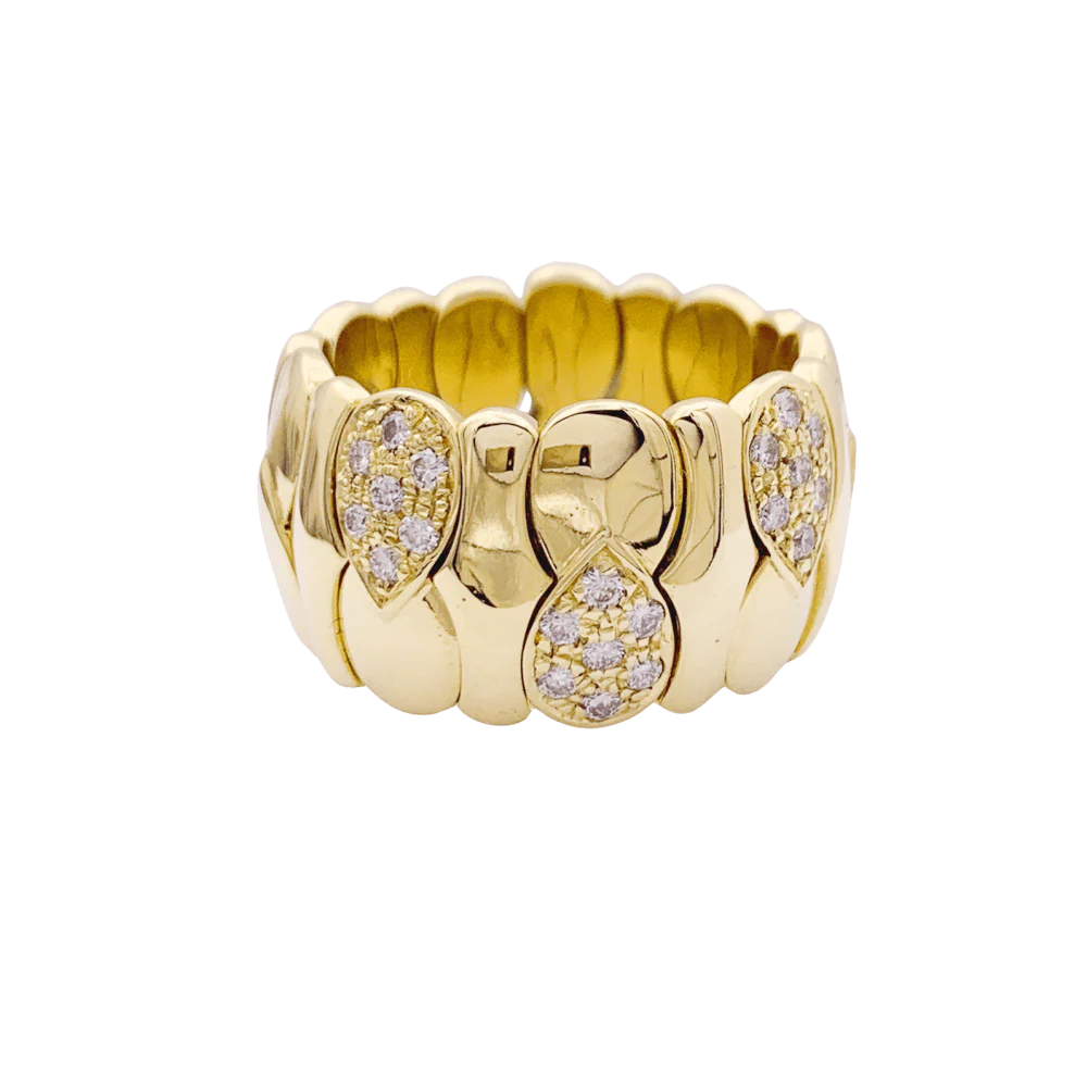Bague or jaune, diamants. - Image 4