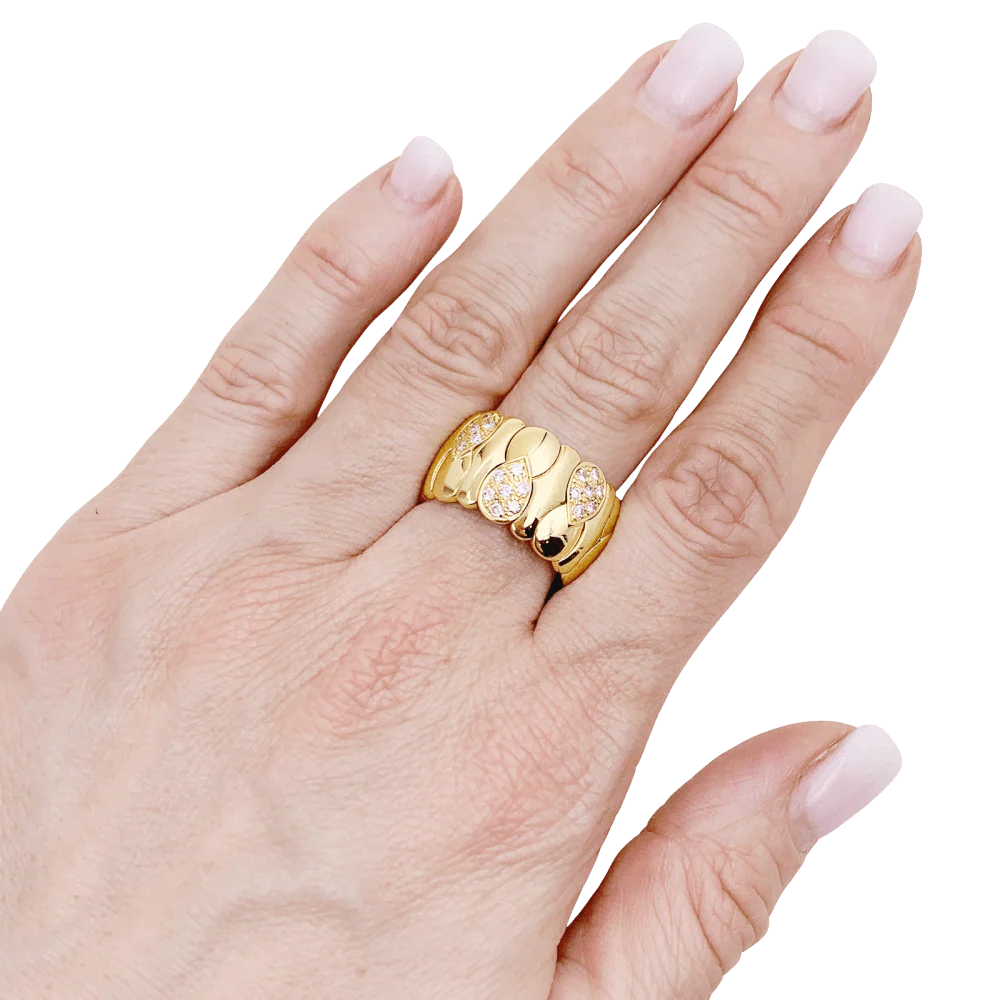 Bague or jaune, diamants. - Image 6