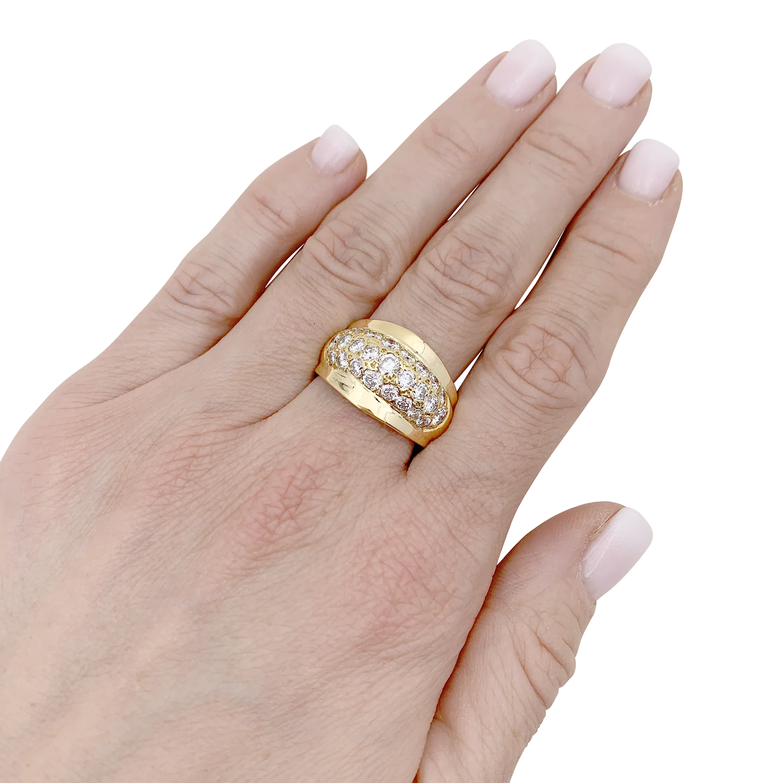 Bague or jaune, diamants. - Image 4