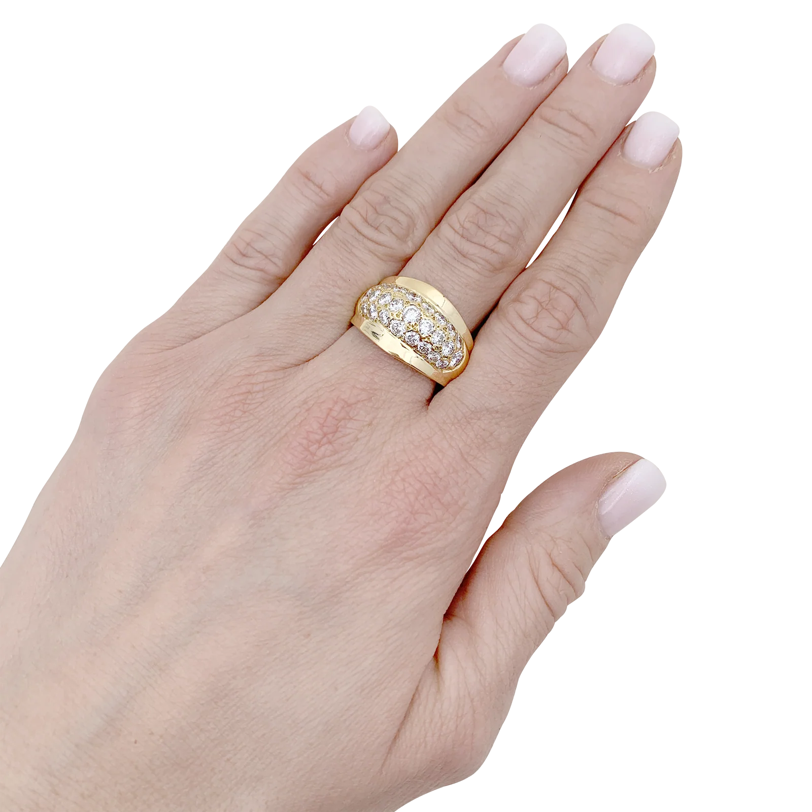 Bague or jaune, diamants. - Image 5