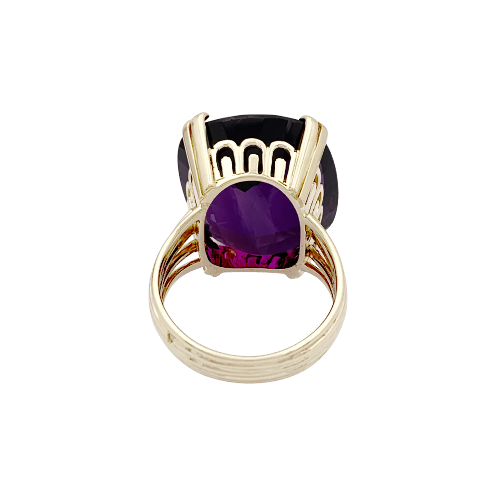 Bague or jaune et améthyste. - Image 5