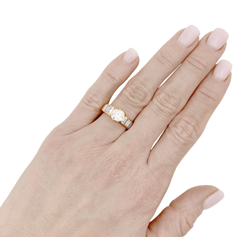 Bague or jaune et diamants. - Image 5