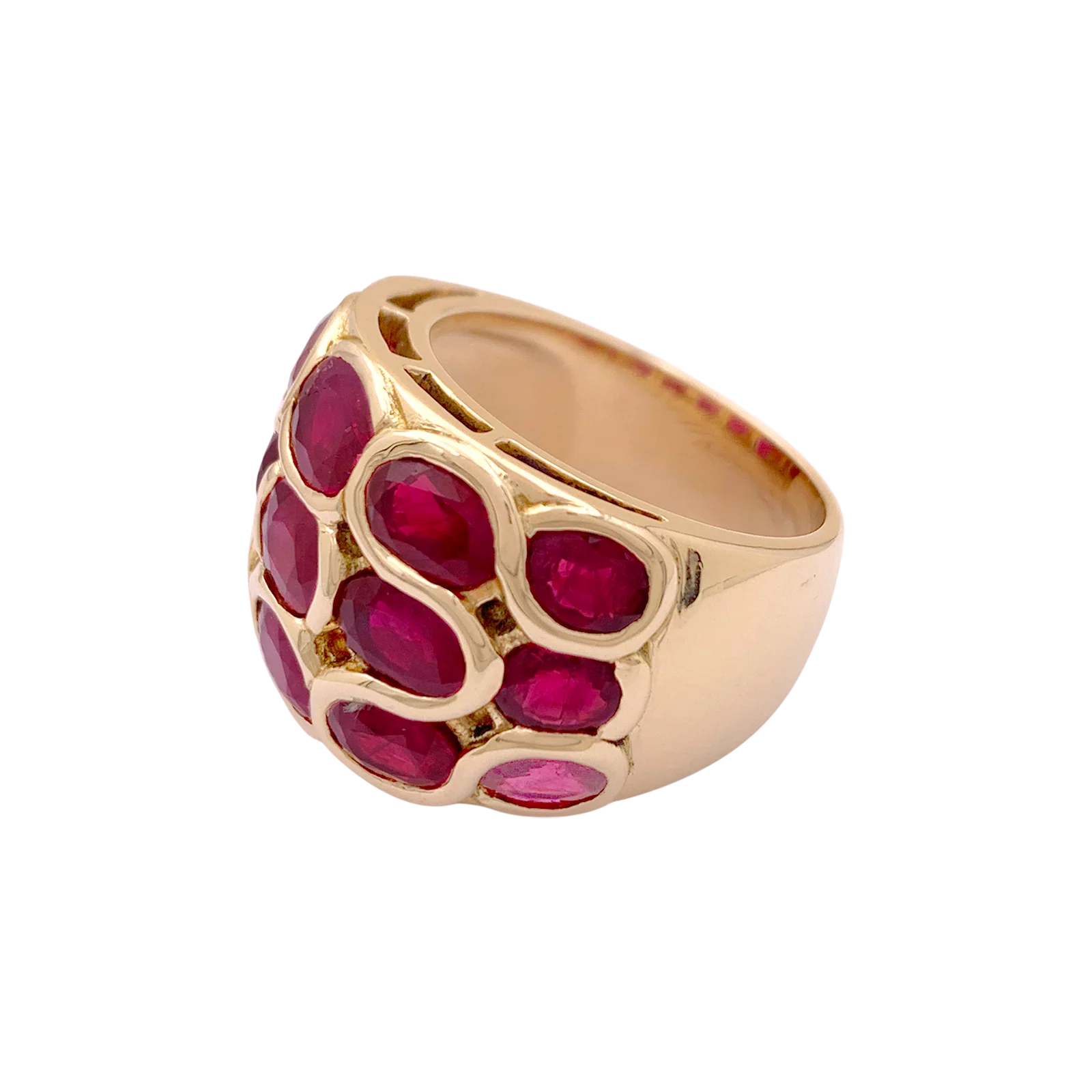 Bague or jaune et rubis. - Image 3