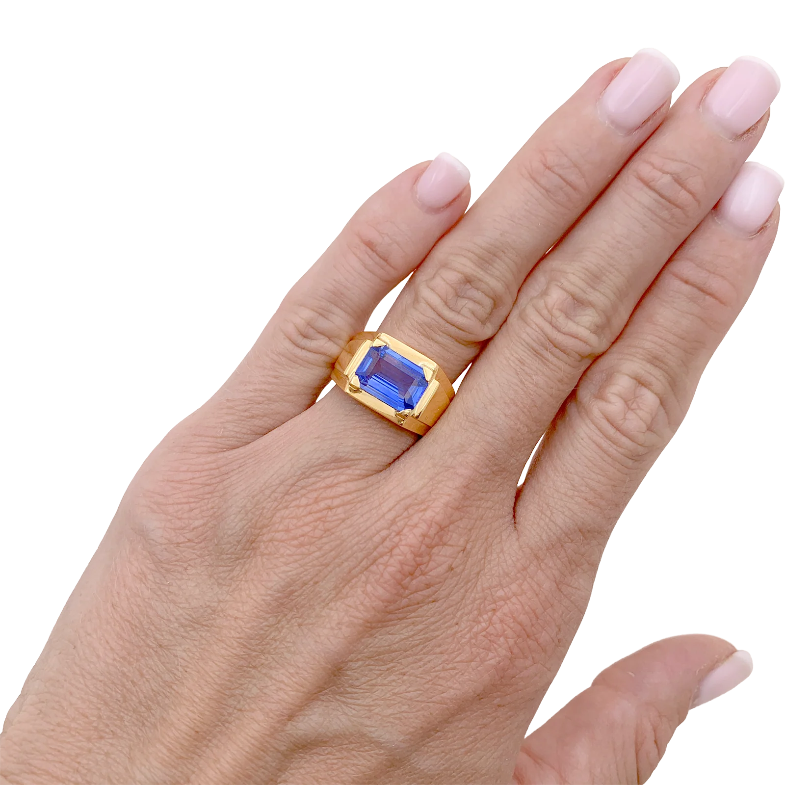 Bague or jaune et saphir ceylan 2,79 cts. - Image 5