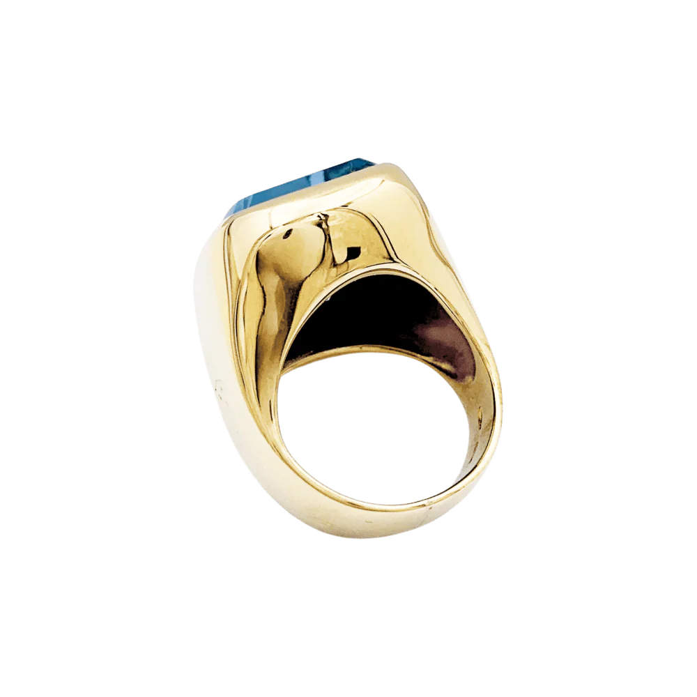 Bague or jaune et topaze - Image 4