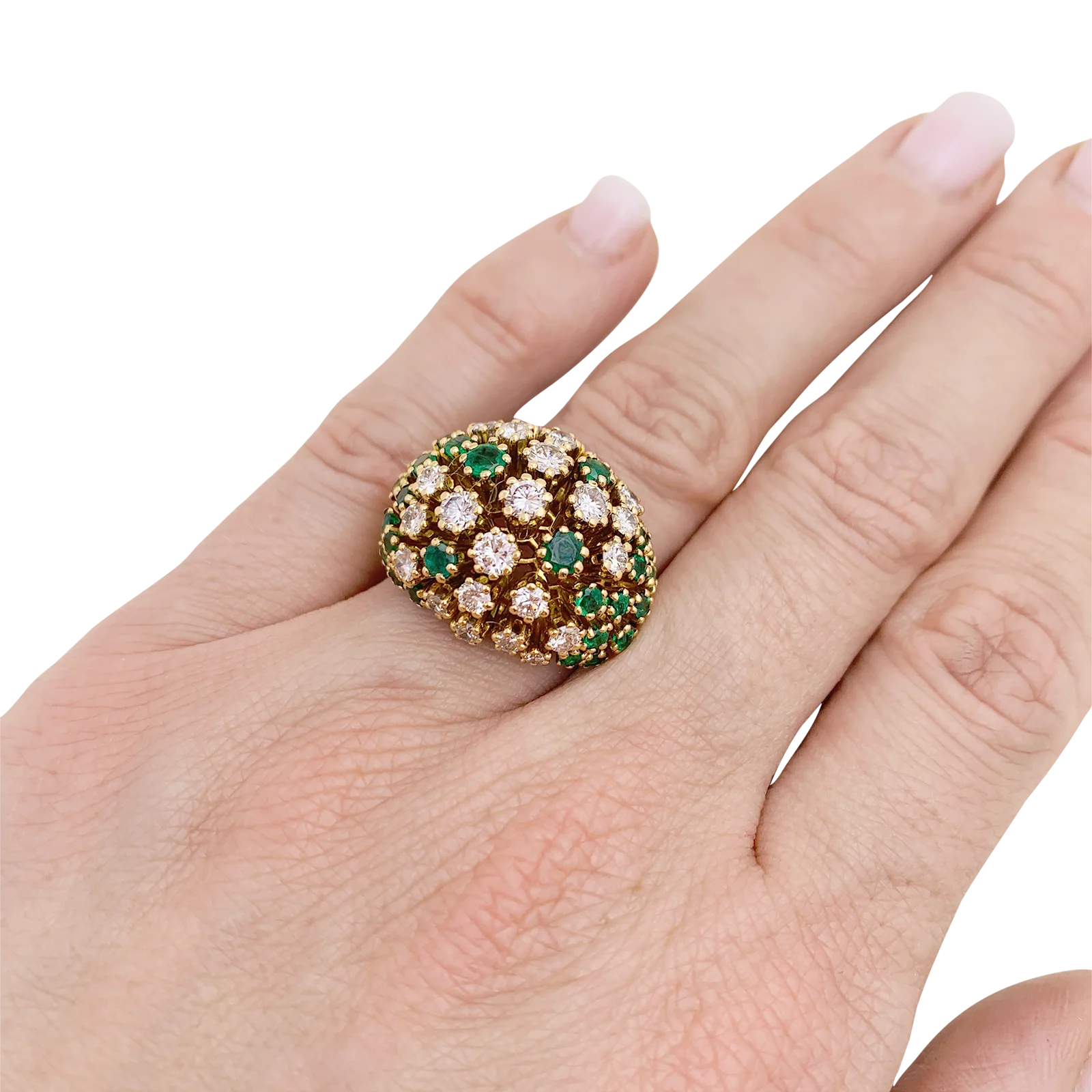 Bague Patek Philippe or jaune, diamants, émeraudes. - Image 6