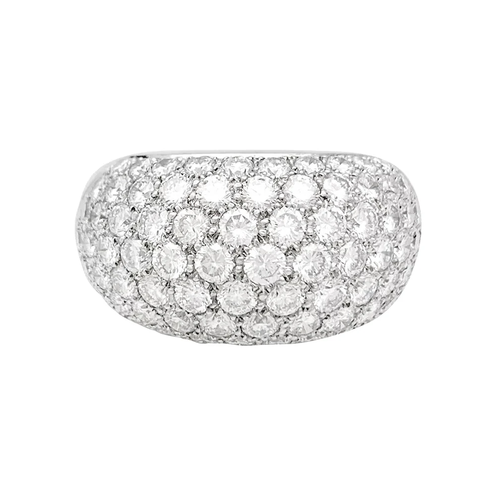 Bague pavage en or blanc, diamants. - Image 6
