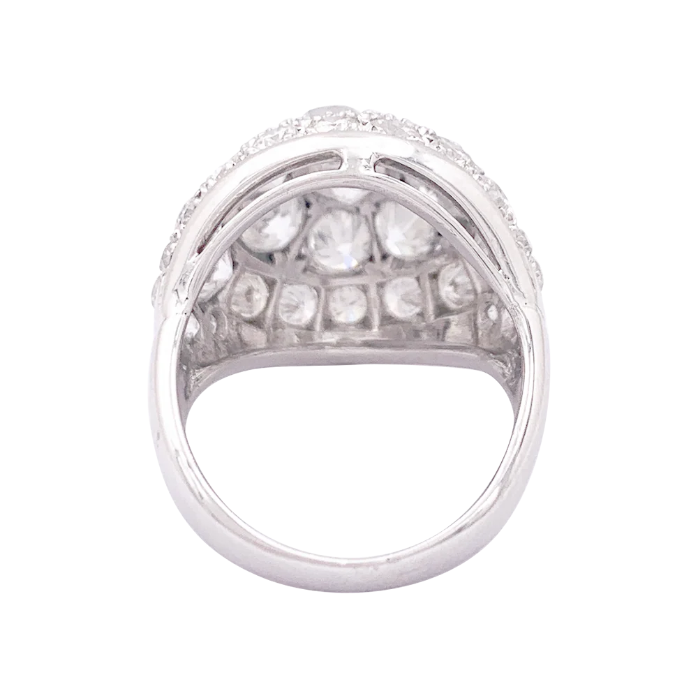 Bague pavage or blanc, diamants. - Image 3