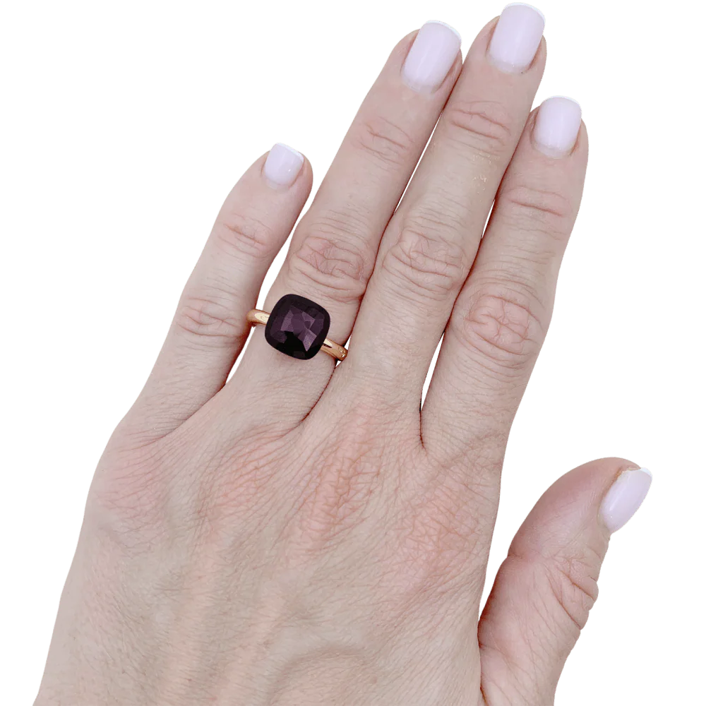 Bague Pomellato, collection "Nudo Classic", or rose et grenat. - Image 5