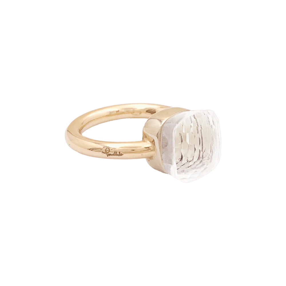 Bague Pomellato, collection "Nudo Classic", or rose et topaze blanche. - Image 4