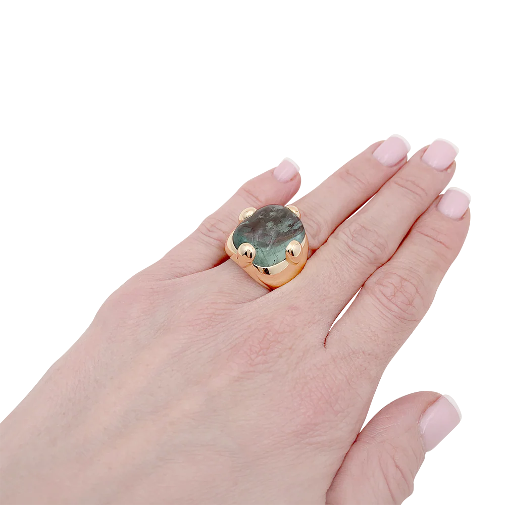Bague Pomellato "Griffe" or jaune, aigue marine. - Image 5