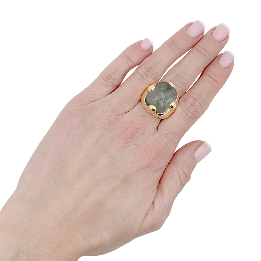 Bague Pomellato "Griffe" or jaune, aigue marine. - Image 6