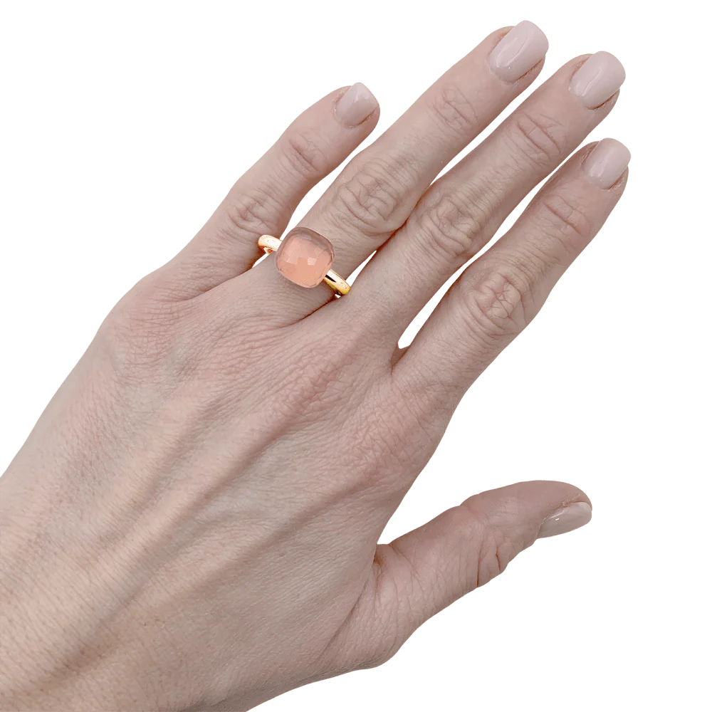 Bague Pomellato, "Nudo Classic", deux ors, quartz rose. - Image 6