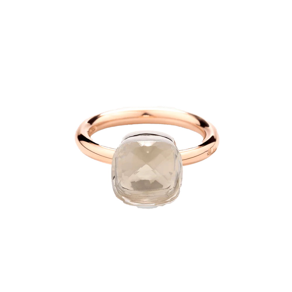 Bague Pomellato, "Nudo Classic", deux ors, topaze blanche.