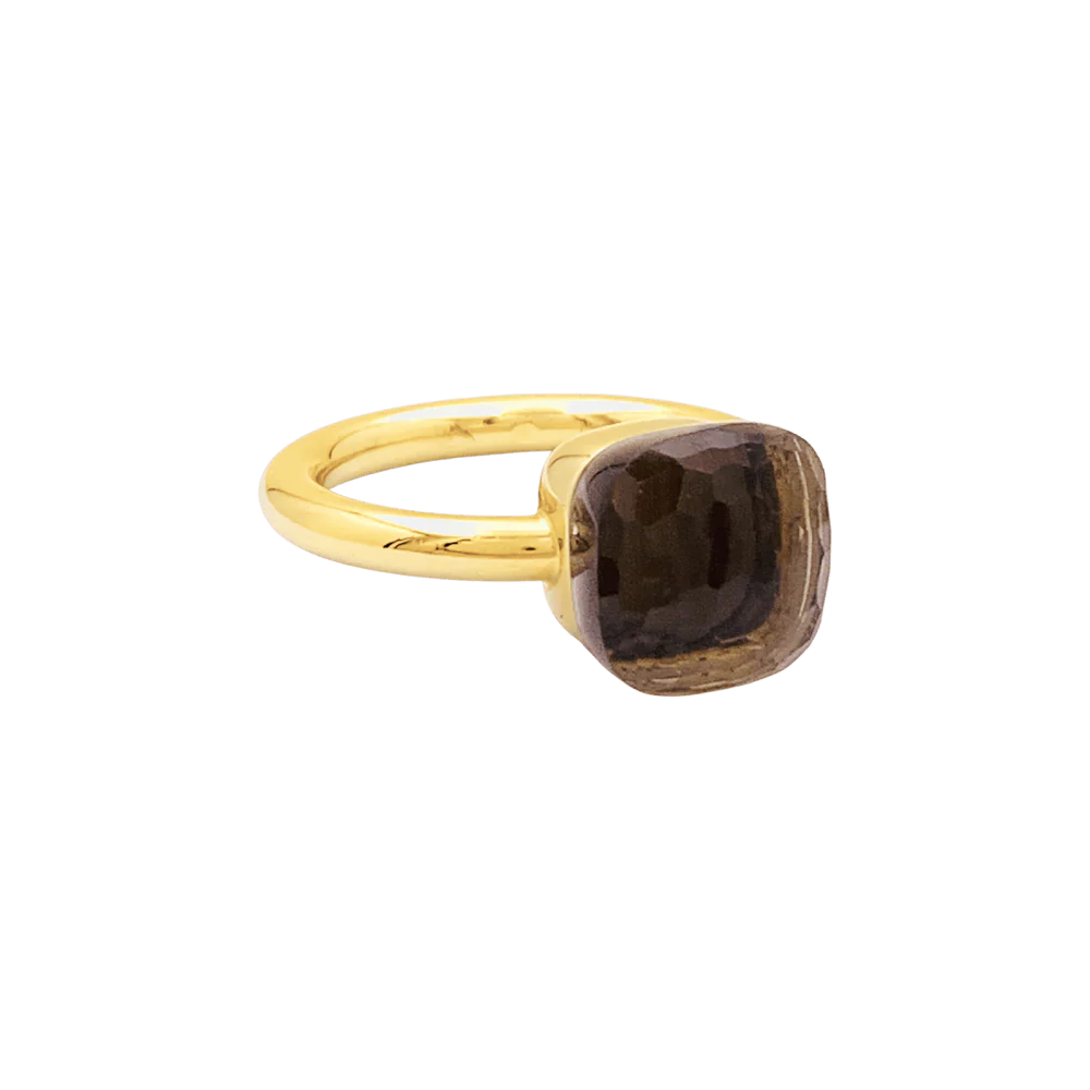 Bague Pomellato, "Nudo Classique", deux ors et quartz fumé. - Image 2