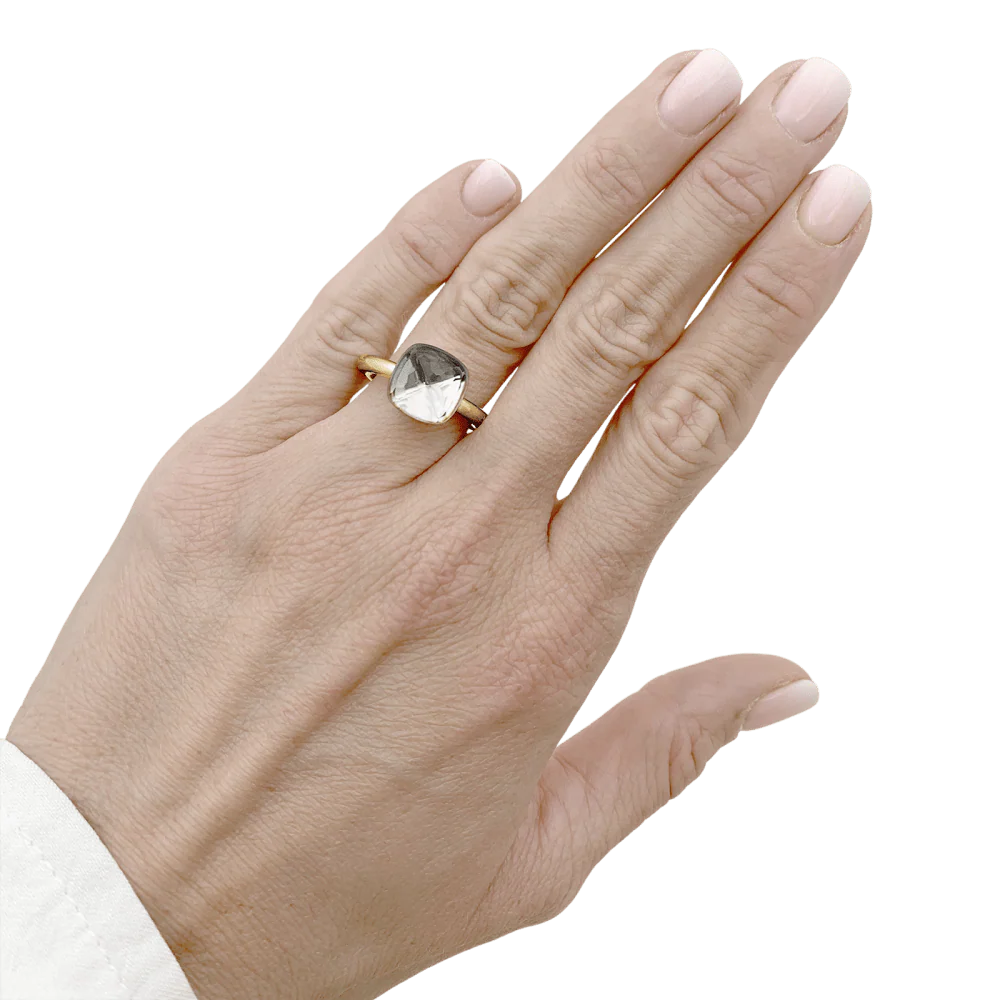 Bague Pomellato, "Nudo Classique", deux ors et topaze blanche. - Image 6