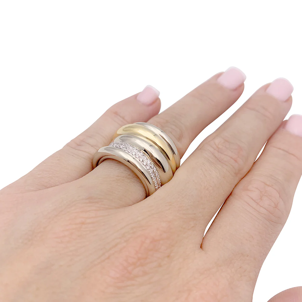 Bague Pomellato, "Tubolare", deux ors et diamants. - Image 6