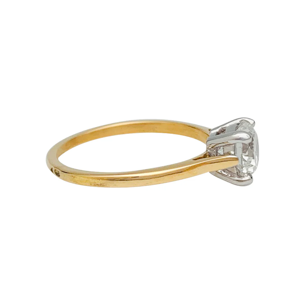 Solitaire diamant 1,03 carats deux ors. - Image 3