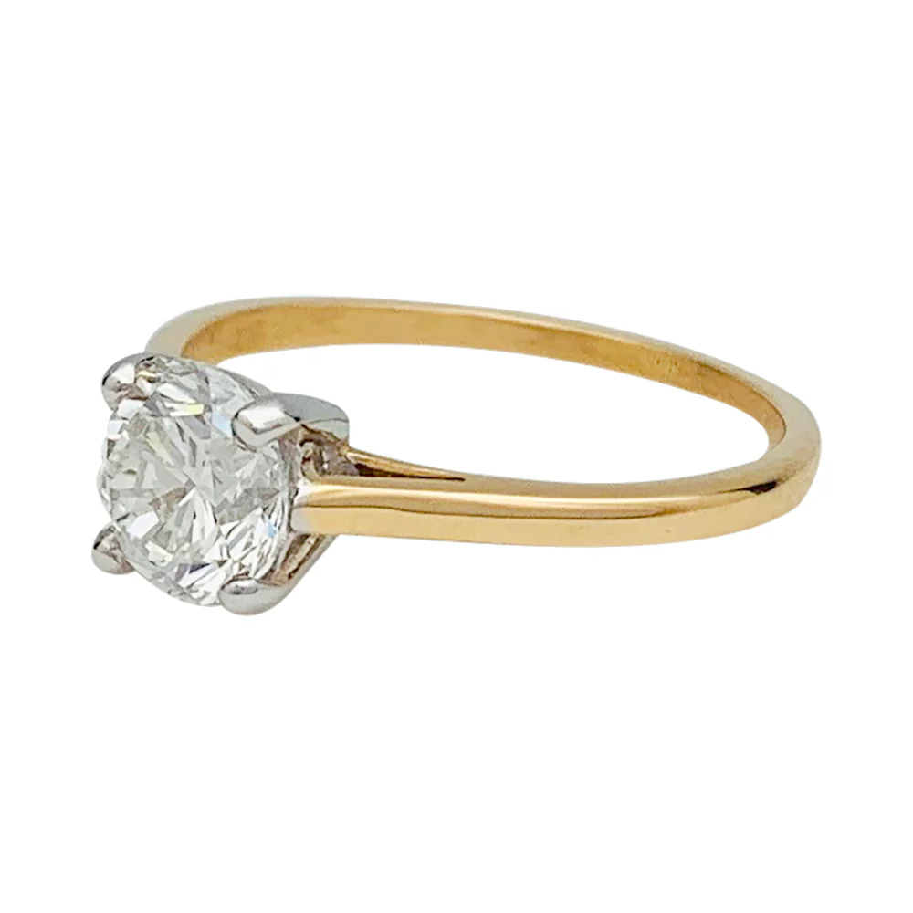 Solitaire diamant 1,03 carats deux ors. - Image 5
