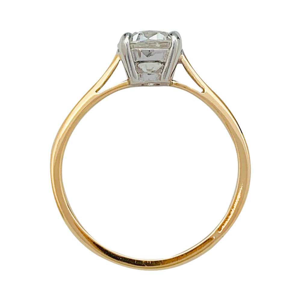 Solitaire diamant 1,03 carats deux ors. - Image 6