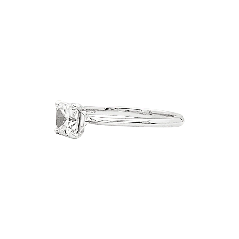 Bague solitaire Tiffany & Co, "True", platine et diamant. - Image 4