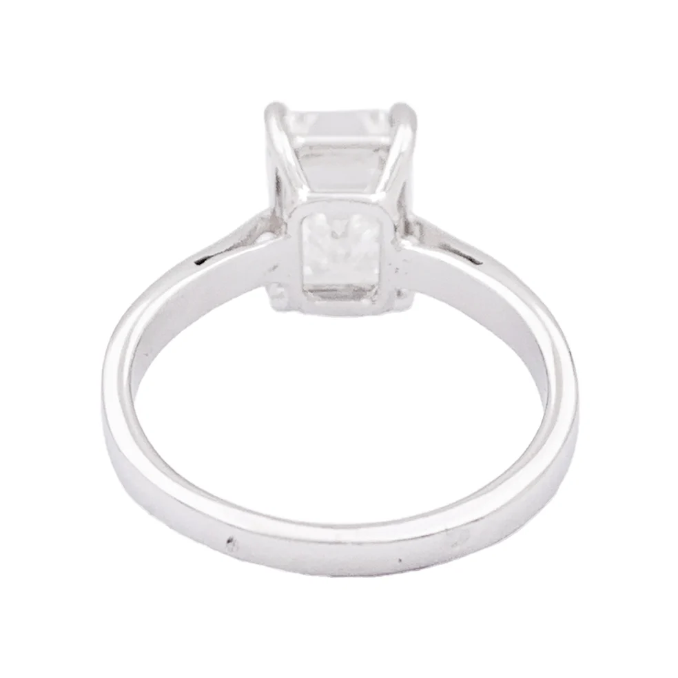 Bague taille émeraude, or blanc. - Image 5