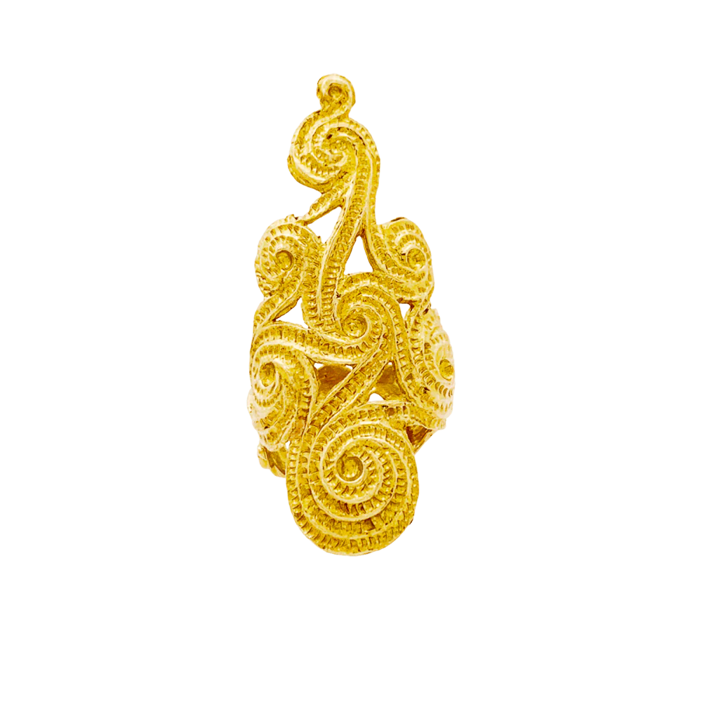 Bague "volutes" or jaune.